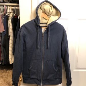 Sherpa Lined Zip Hoodie Size Medium
